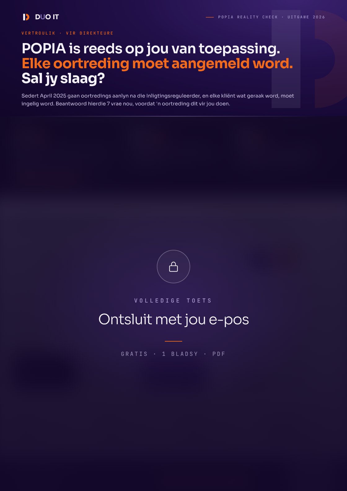 Voorskou van die POPIA Reality Check